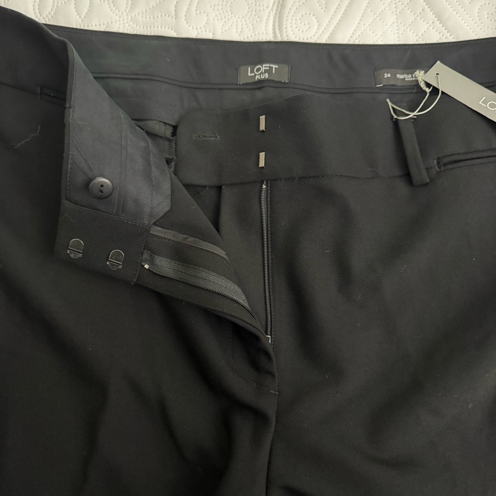 Loft Plus Marisa Trouser Pants Black Size 24 NEW - Picture 9 of 14